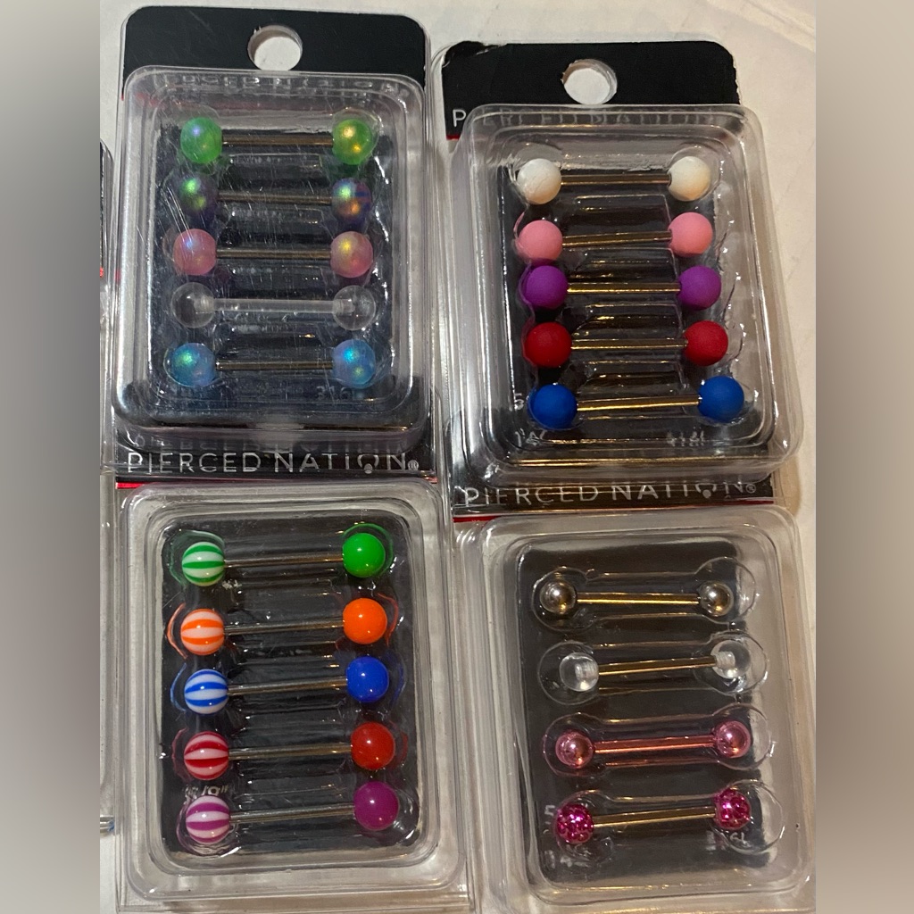 New Colorful Barbell 14 Gauge Body Jewelry Set